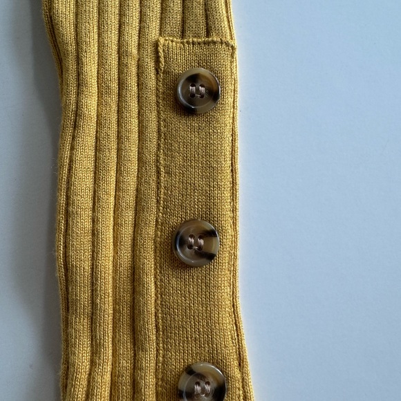Marled Mock Turtleneck, S, Ribbed, Mustard-y Gold NWOT - Picture 2 of 5